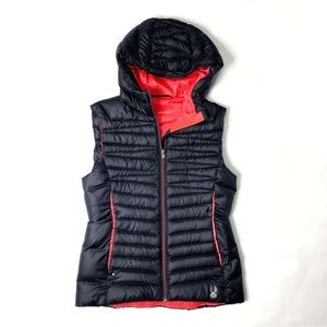 Spyder Black and Red Hooded Vest